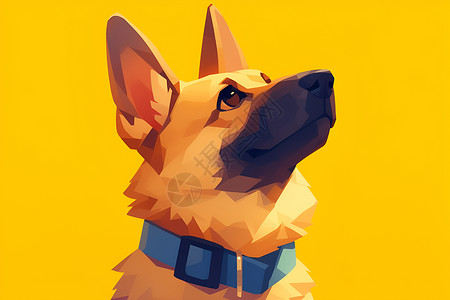 黄色背景上的狗狗背景图片