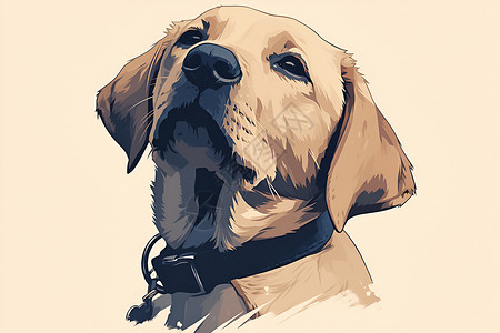 简洁的狗狗插画背景图片