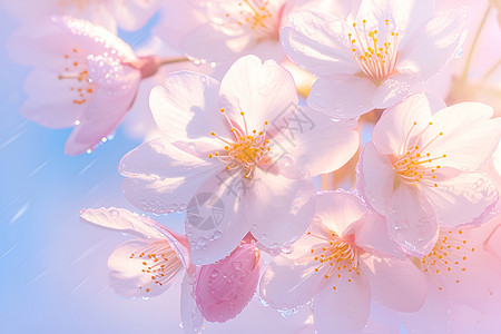粉色樱花的细节背景图片