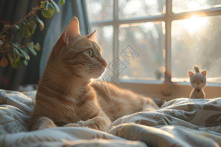 猫咪晒太阳背景图片