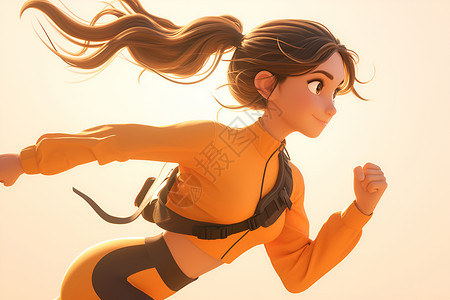 跑步的女孩背景图片