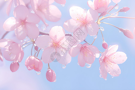 春日的粉樱背景图片