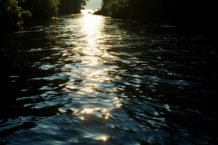 阳光下的河流背景图片
