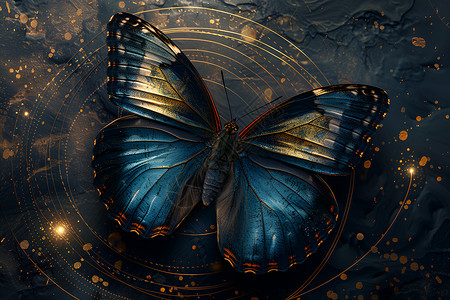 舞动的蓝色蝴蝶背景图片