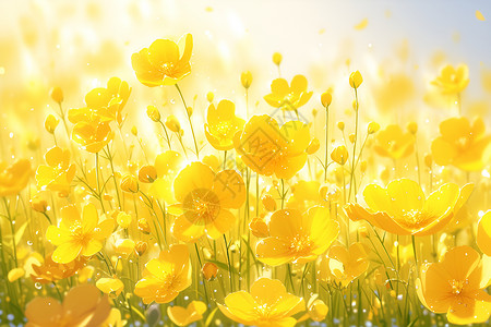春日明媚的花朵背景图片