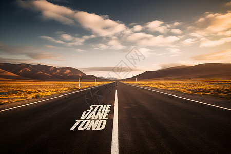 沙漠中的道路高清图片