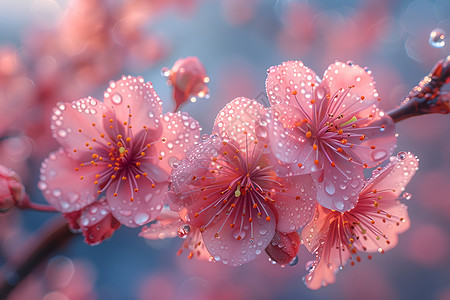 春天公园的绚丽花朵背景图片