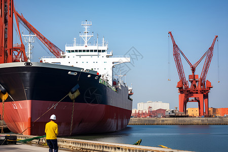 运货素材港口的运货船只背景