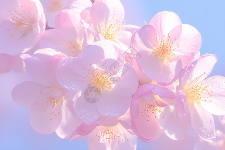 婀娜多姿的粉色花朵高清图片