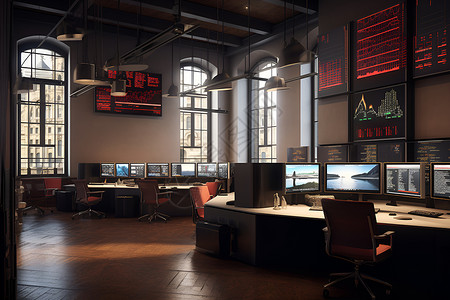 股票电脑金融交易大厅背景