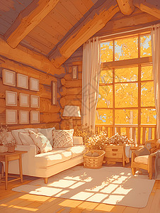 温馨木屋生活背景图片