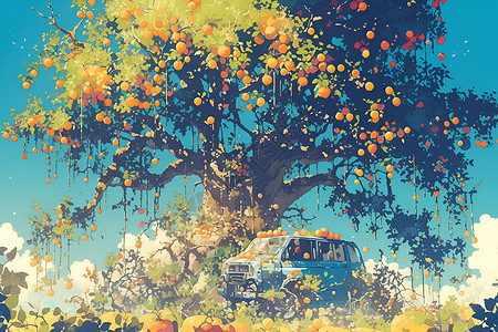 果树幻想乐园背景图片
