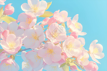 粉红色桃花春日的粉红色花朵插画