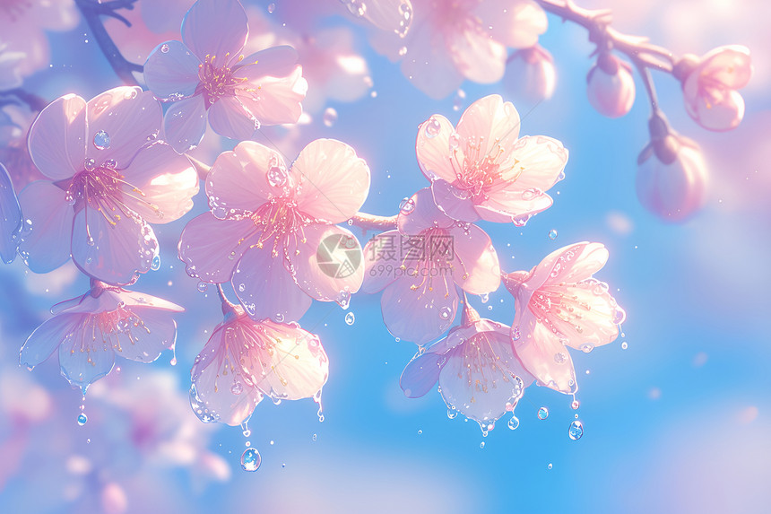 粉色樱花插画图片