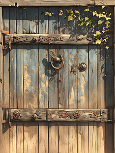 精巧设计的木门背景图片