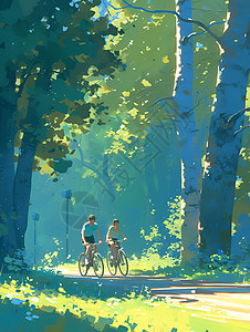 骑自行车的年轻情侣背景图片