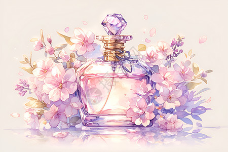 宝格丽香水奢侈梦幻的香水插画