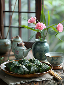 香醇的食物粽子背景图片