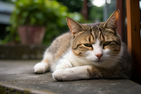 花猫慵懒的小猫背景