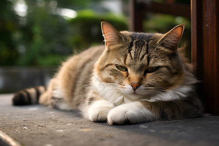 懒洋洋的小猫背景图片