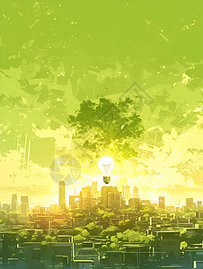 绿色能源之光背景图片