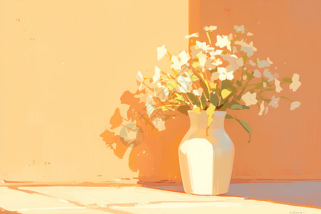 白色瓷器白色的花瓶插画