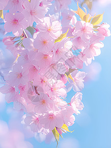 春日阳光春日的樱花背景