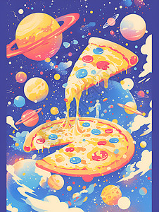 披萨比萨软糯可口的比萨插画