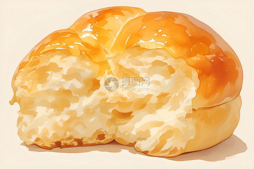 蓬松美味的面包图片