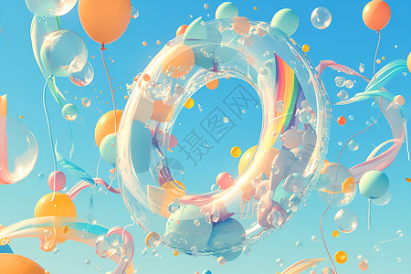 彩虹气球中的字母背景图片