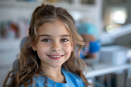 牙科微笑的女孩背景图片