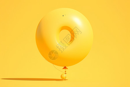 黄色清新圆环黄色的气球插画