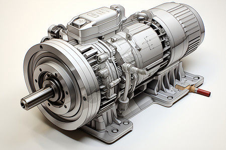 电机分解金属电机插画