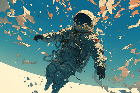 浩瀚太空里的宇航员背景图片