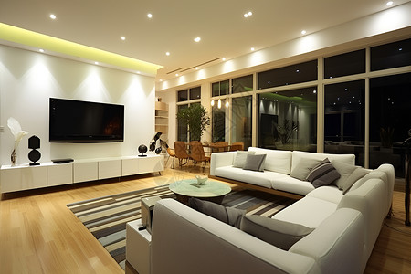 电视沙发舒适宽敞的客厅背景