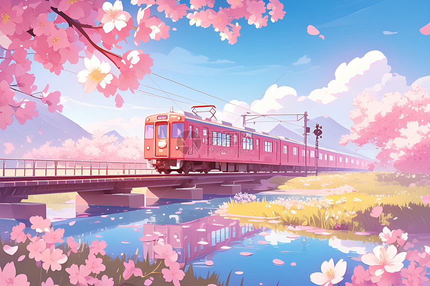 樱桃列车插图图片