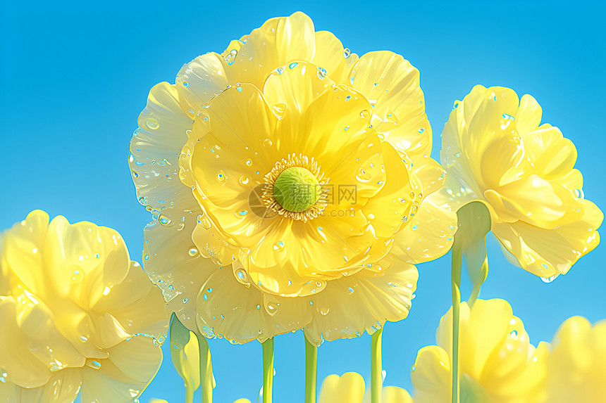 春日的黄色花朵图片