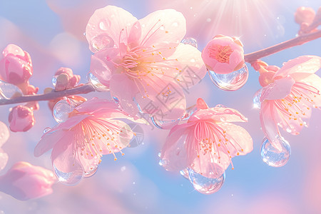 美丽漂亮的桃花背景图片