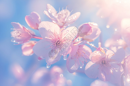 绽放的美丽桃花背景图片