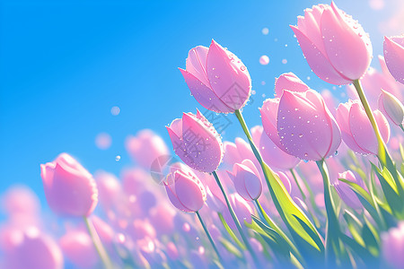 粉色的花卉郁金香背景图片