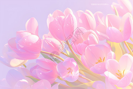 漂亮的郁金香花海背景图片