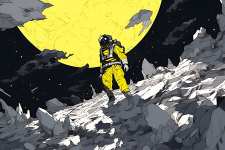 星球探索的宇航员背景图片
