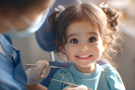 看中医看牙医的女孩背景