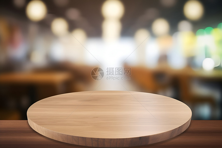 木质的小圆桌图片