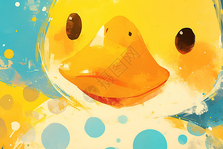 色彩斑斓的小黄鸭背景图片