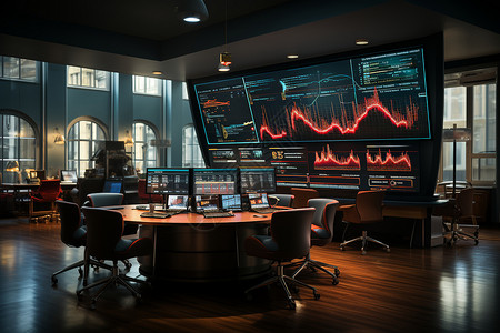 股票交易房间内的大屏幕背景图片