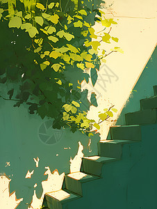 绘画的楼梯建筑背景图片