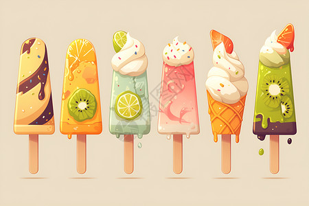 绿豆冰棒美味可口的冰棒插画