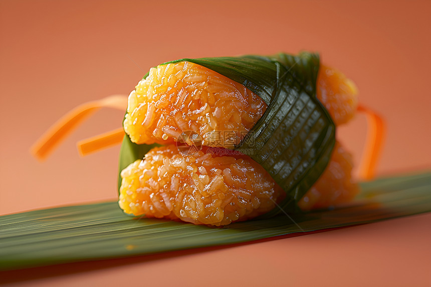 粽叶中的美味粽子图片