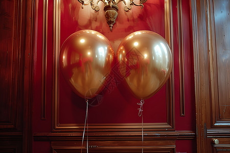 金色漂浮物美观的金色充气气球插画